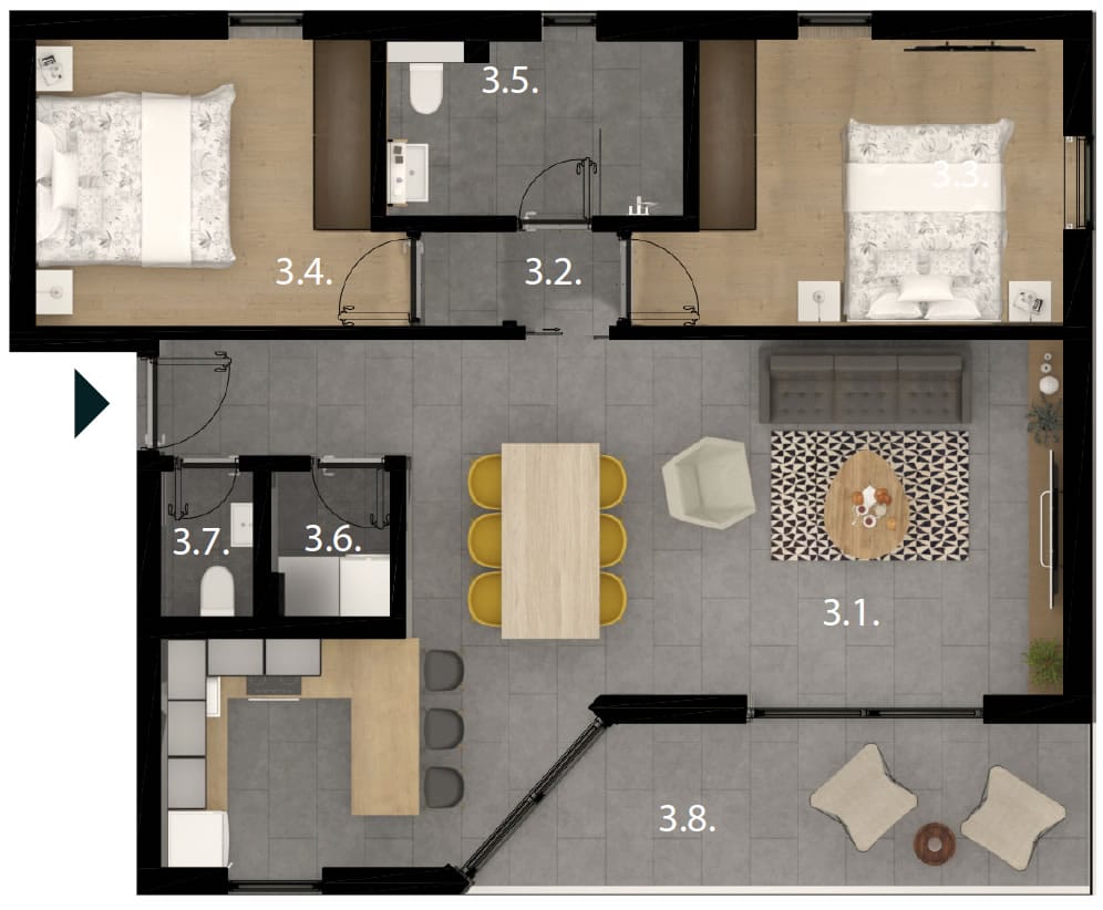 Nowoczesny apartament na sprzedaż w Sveti Filip i Jakov, Chorwacja A Z S