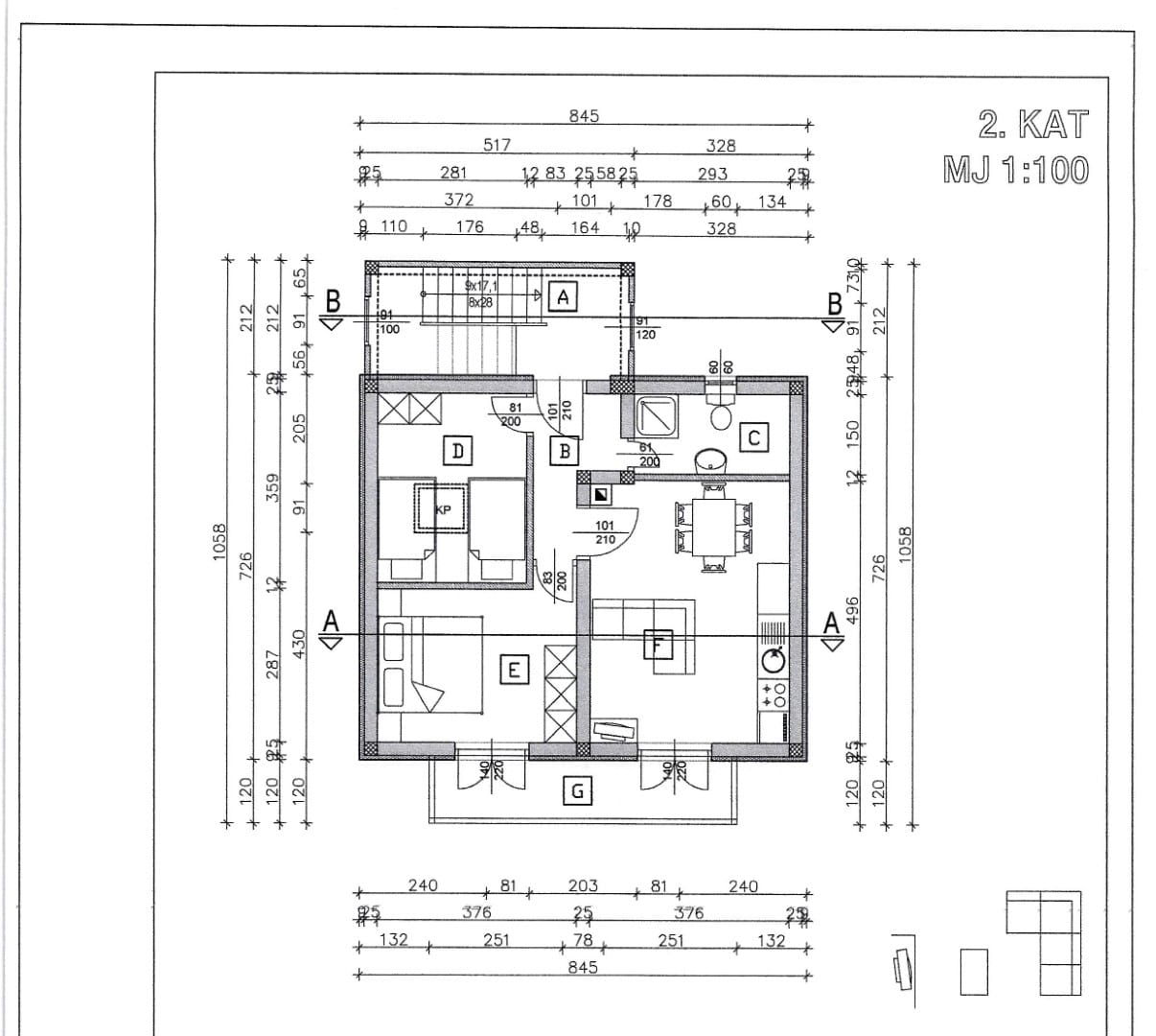 Apartament z widokiem na morze, nowy budynek, Turanj A Tlocrt
